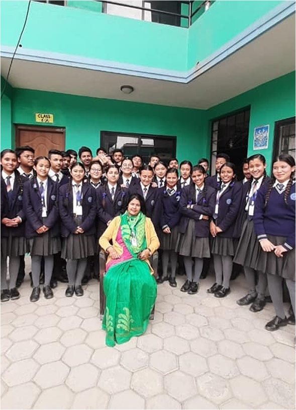 Students and staff at Heritage English Boarding School, Nepal