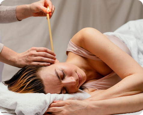 Image of a customer after they did Ear Candling at The Best Threading Salon