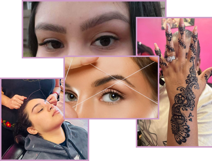 Collage of Images from The Best Threading Salon