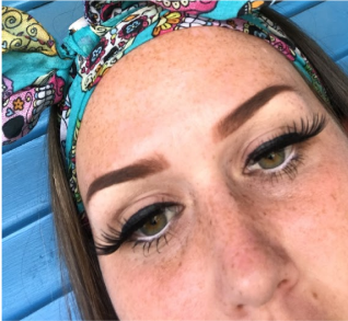 Image of a customer after they did thier Eyelashes at The Best Threading Salon